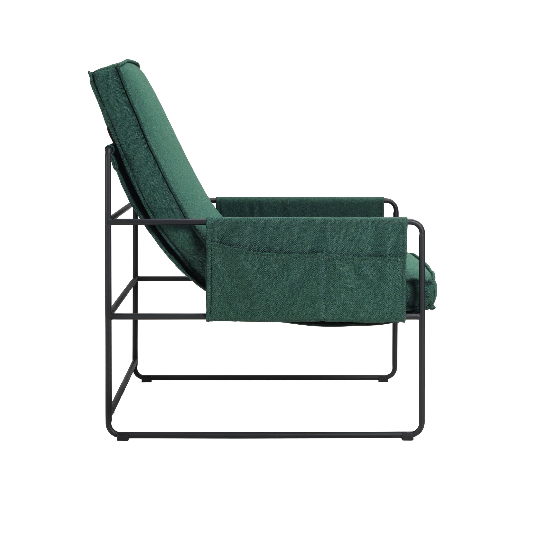 Sling Accent Chair, Comfy Chair With Removable Cushion, Vanity Chair, With Storage Bag For Living Room, Room Chair For Living Room, Bedroom, Office, Green_voghion.com